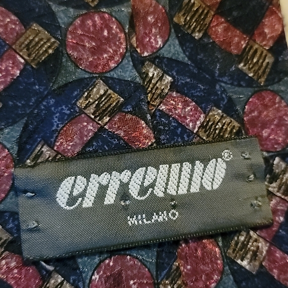 Vintage Erreuno Tie 3 3/4"x57" 100% Italian Silk - Picture 3 of 5